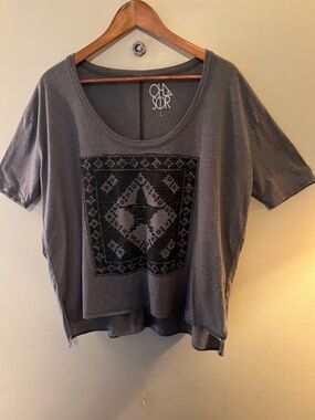 Chaser Gray Oversized Short Sleeve Tee-Shirt--Size Large